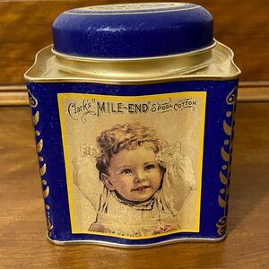 Vintage Clark’s Mile-End Spool Cotton Tin | Vintage Sewing Collectible, Empty